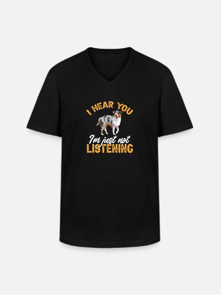 Miniature Australian Shepherd - Men's V-Neck T-Shirt - black
