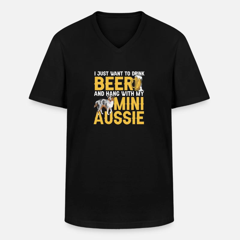Miniature Australian Shepherd - Männer-T-Shirt mit V-Ausschnitt - Schwarz