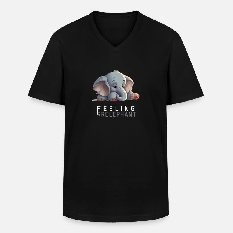 Lustiger Wortwitz irrelevant - Elephant - Männer-T-Shirt mit V-Ausschnitt - Schwarz