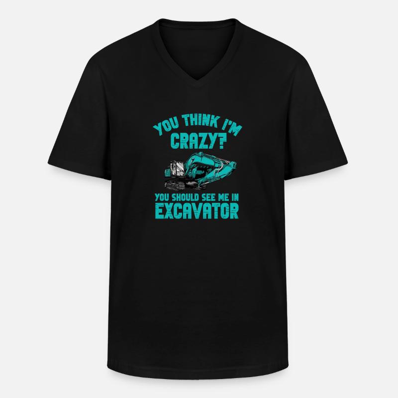 Lustiger Bagger Spruch für Baggerfahrer - Männer-T-Shirt mit V-Ausschnitt - Schwarz