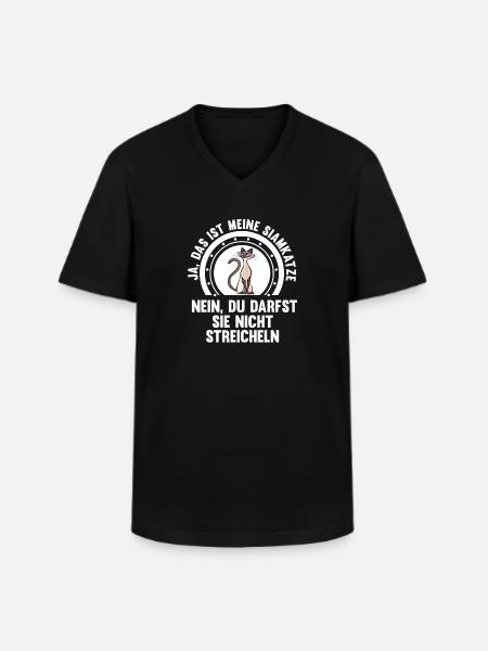 Siamkatze Katze - Männer-T-Shirt mit V-Ausschnitt - Schwarz