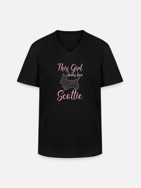 Scottish Terrier Scottie Dog - Men's V-Neck T-Shirt - black