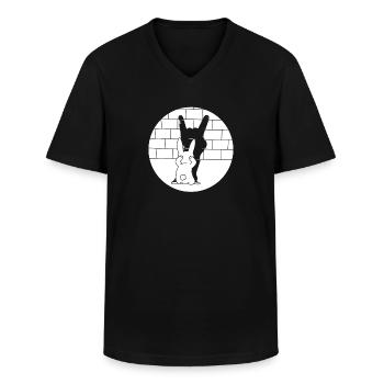 Rock Bunny Fun - Männer-T-Shirt mit V-Ausschnitt - Schwarz - Vorne - AI Model Male 178 dark (178cm)