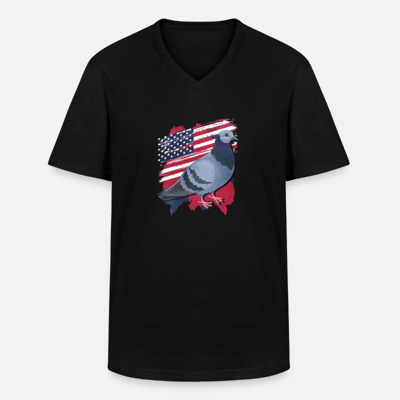 Taube - Männer-T-Shirt mit V-Ausschnitt - Schwarz