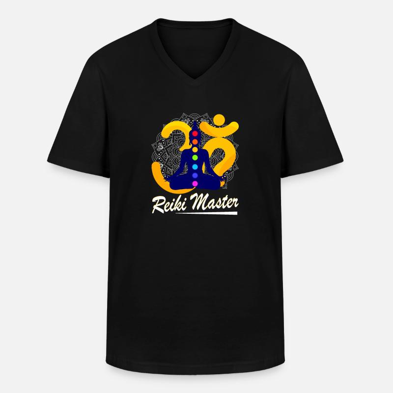 Reiki Master Heilkunst - Männer-T-Shirt mit V-Ausschnitt - Schwarz