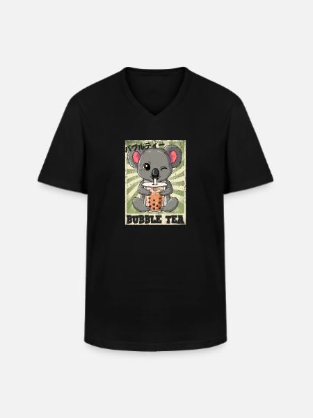 Boba Tea Koala Bubble Tea - Men's V-Neck T-Shirt - black