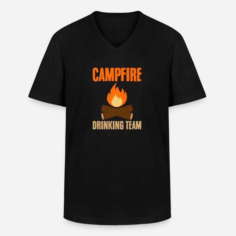 Campfire Drinking Team 4 - Men's V-Neck T-Shirt - black