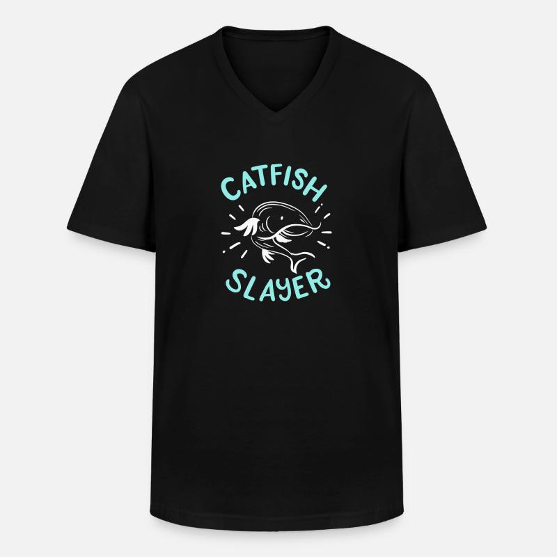 Wels-Töter - Männer-T-Shirt mit V-Ausschnitt - Schwarz