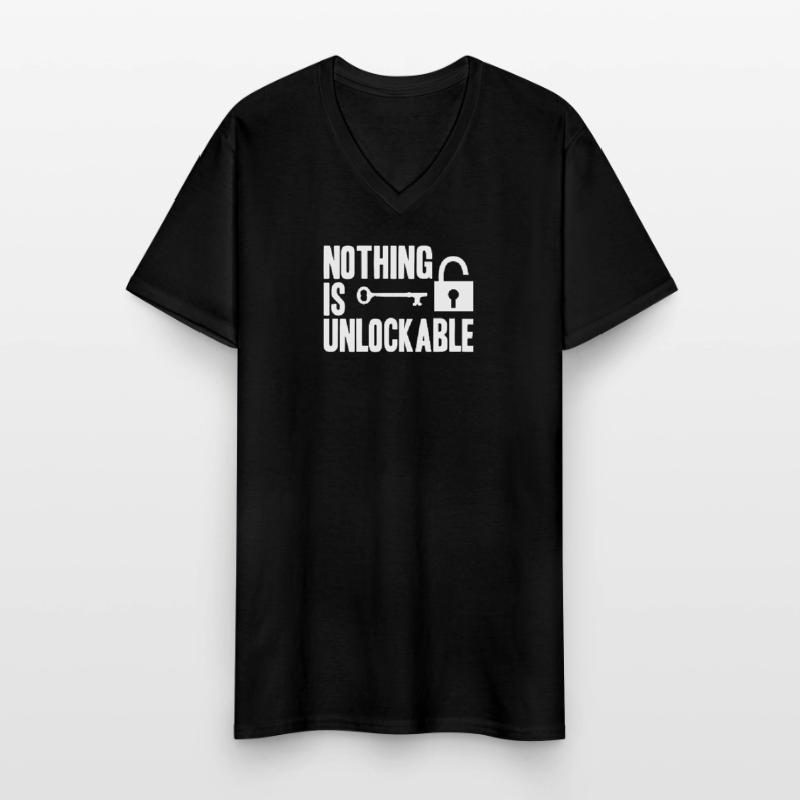Locksmith Nothing is unlockable Pick Tools Men's V-Neck T-Shirt