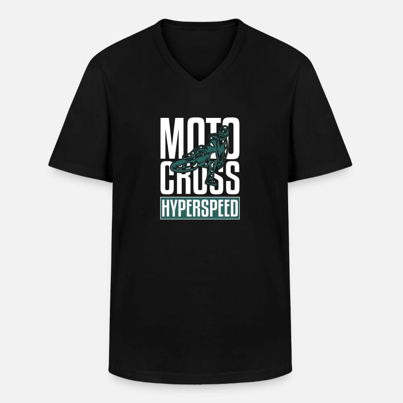 Motocross Hyperspeed - Männer-T-Shirt mit V-Ausschnitt - Schwarz