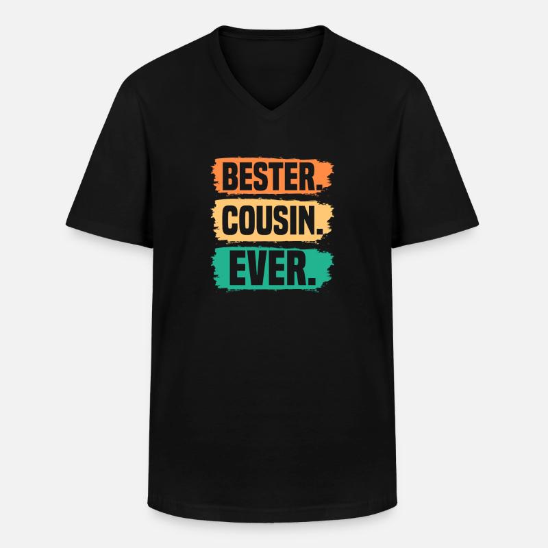 Cousin - Männer-T-Shirt mit V-Ausschnitt - Schwarz