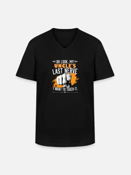 Se min onkels sidste nerve sjov onkel matcher - Klassisk herre T-shirt med V-udskæring - sort