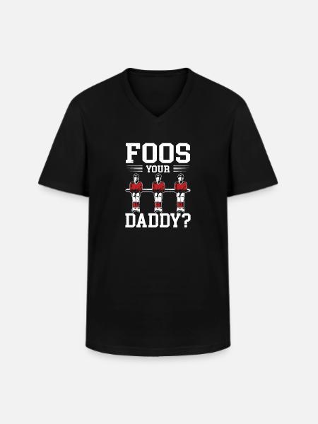 Foos din far bord fodbold bordfodboldspiller mænd - Klassisk herre T-shirt med V-udskæring - sort