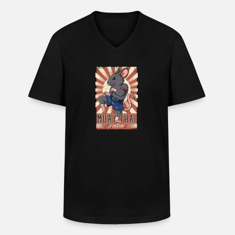 Muay Thai - Männer-T-Shirt mit V-Ausschnitt - Schwarz