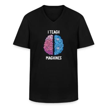 Enseignant en apprentissage automatique Analyste en science Big Data - T-shirt col V Homme - noir - Devant - AI Model Male 178 dark (178cm)