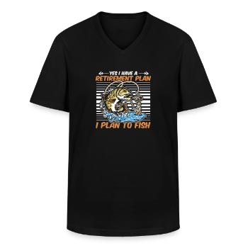 Rentner Rente Angeln - Männer-T-Shirt mit V-Ausschnitt - Schwarz - Vorne - AI Model Male 178 dark (178cm)