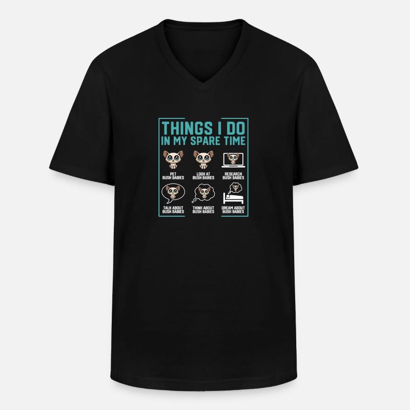 Galago - Männer-T-Shirt mit V-Ausschnitt - Schwarz