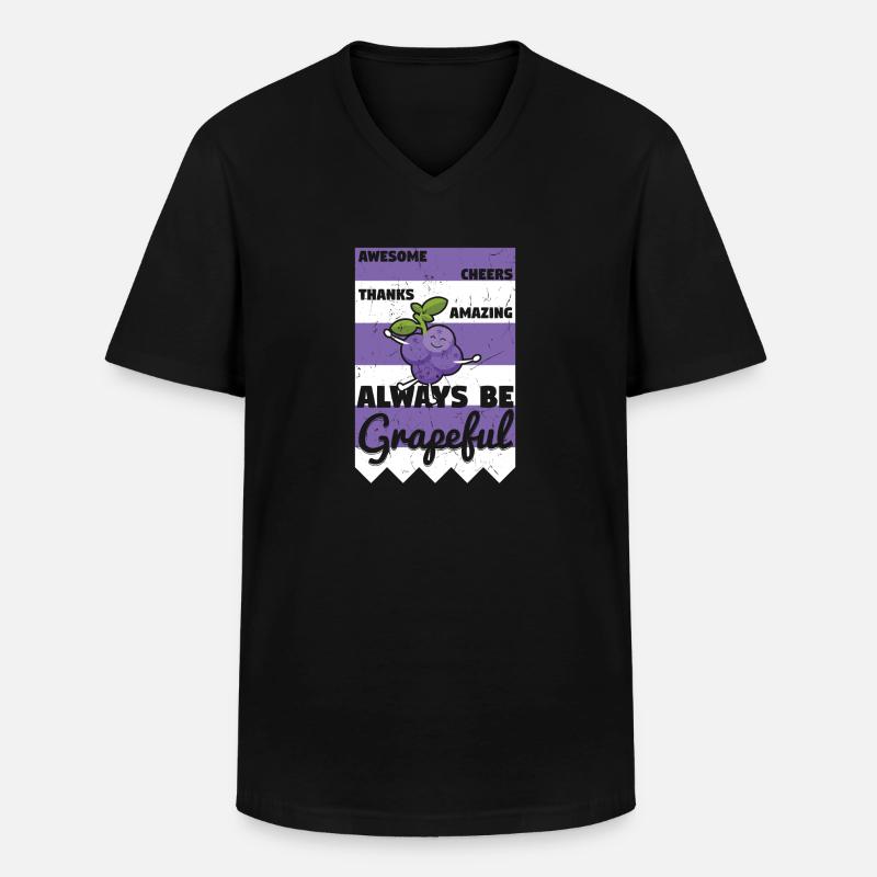 Awesome Cheers Always Be Grapeful - Männer-T-Shirt mit V-Ausschnitt - Schwarz