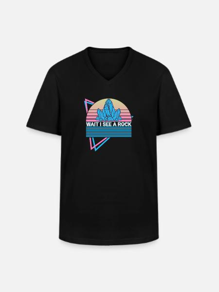 Rockhounding Rockhound Retro - Men's V-Neck T-Shirt - black