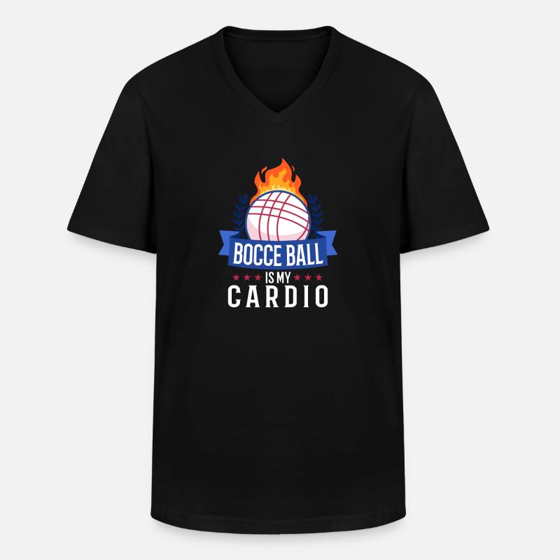 Bocce is my cardio - Männer-T-Shirt mit V-Ausschnitt - Schwarz