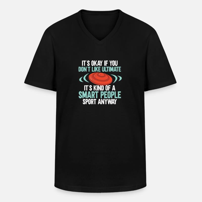 Ultimate Frisbee Wurfscheibe - Männer-T-Shirt mit V-Ausschnitt - Schwarz
