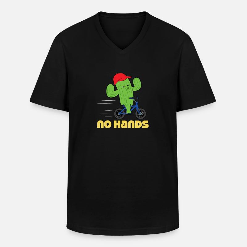 No hands - Men's V-Neck T-Shirt - black