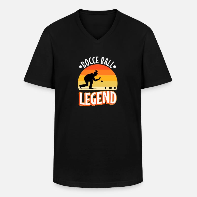 Bocce ball legend - Männer-T-Shirt mit V-Ausschnitt - Schwarz