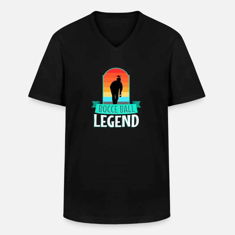 Bocce ball legend - Männer-T-Shirt mit V-Ausschnitt - Schwarz