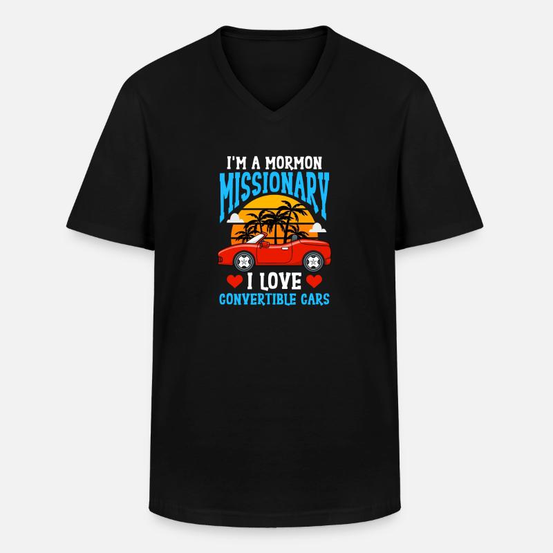 LDS - Männer-T-Shirt mit V-Ausschnitt - Schwarz