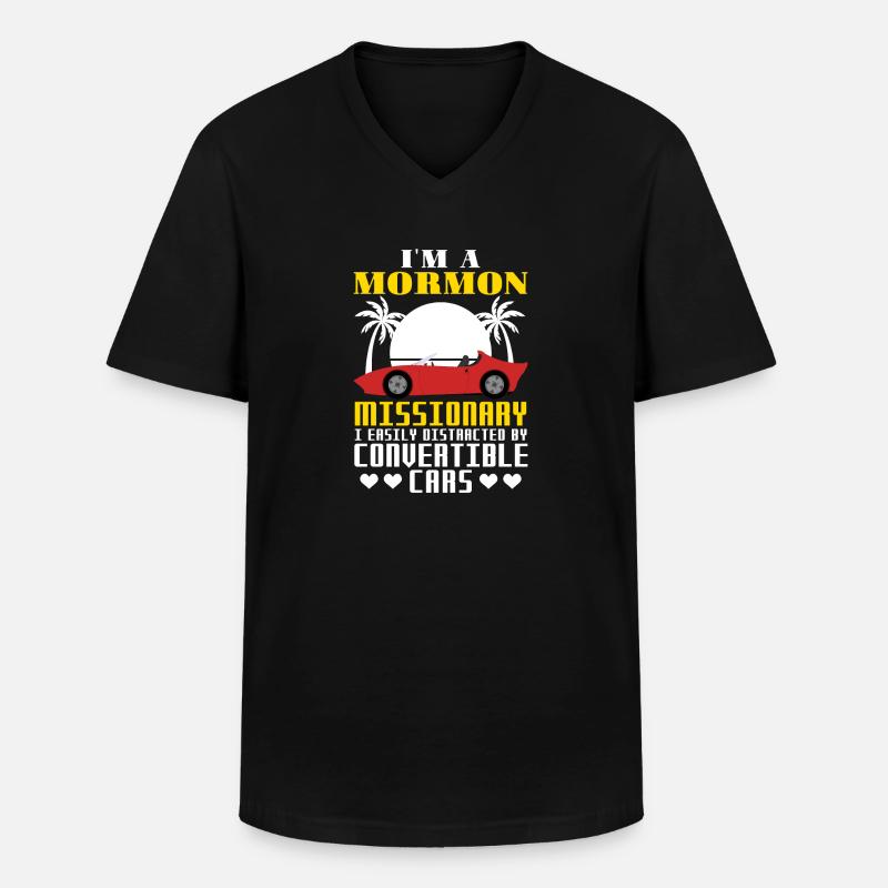 LDS - Männer-T-Shirt mit V-Ausschnitt - Schwarz