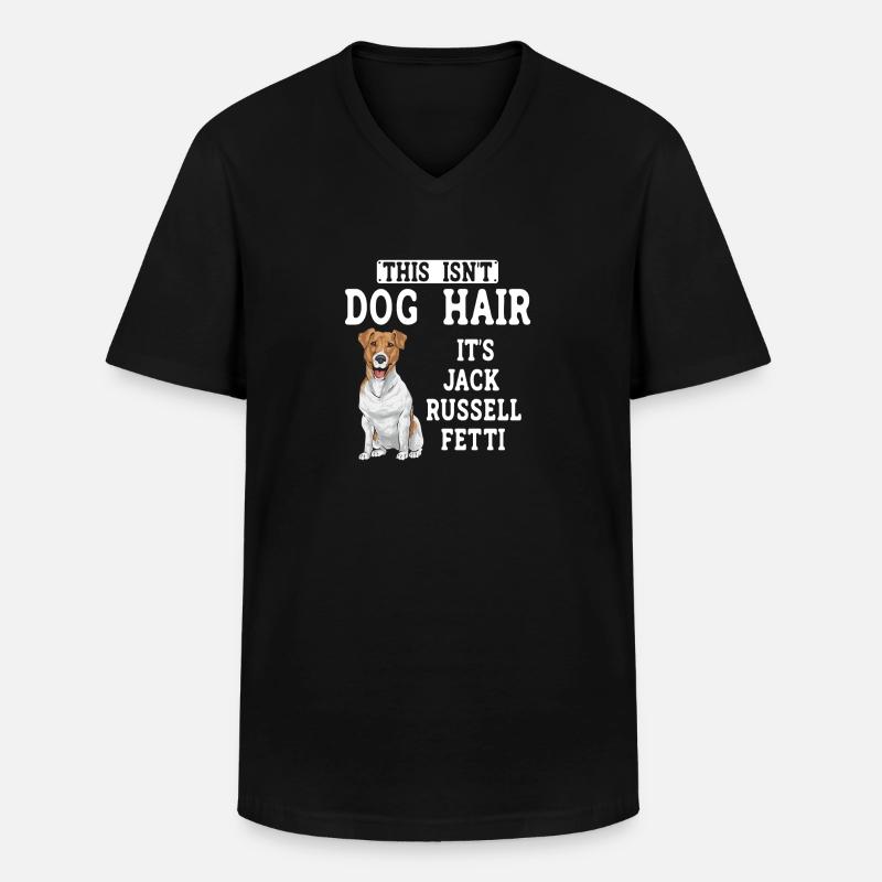 Jack Russell Terrier - Männer-T-Shirt mit V-Ausschnitt - Schwarz