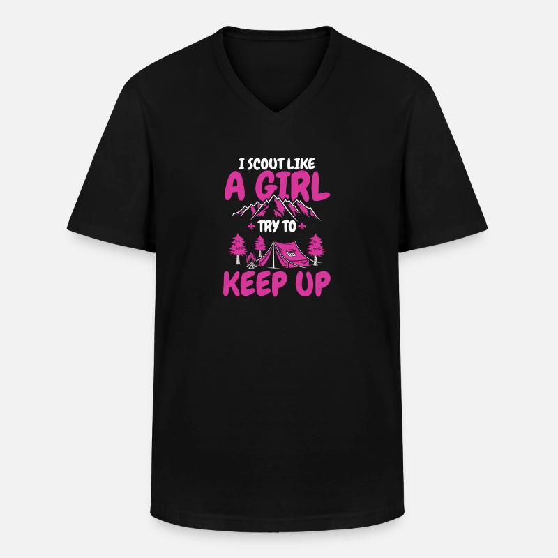 Pfadfinder Mädchen - Männer-T-Shirt mit V-Ausschnitt - Schwarz