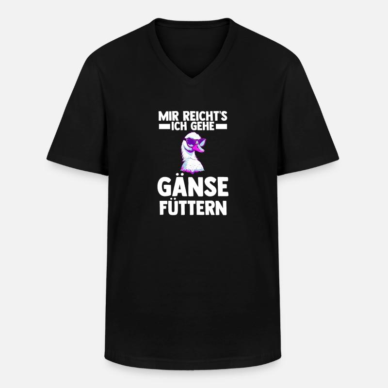 Gans Gänse - Männer-T-Shirt mit V-Ausschnitt - Schwarz