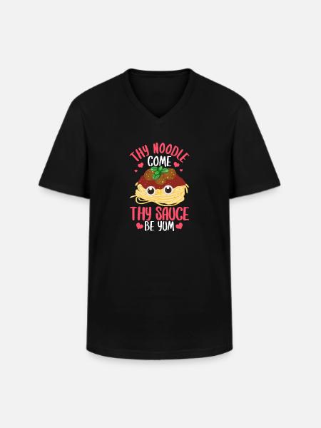 Flying Spaghetti Monster FSM Pastafarian - Men's V-Neck T-Shirt - black