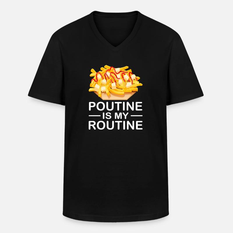 Poutine Canada Restauration rapide spécialisée - T-shirt col V Homme - noir