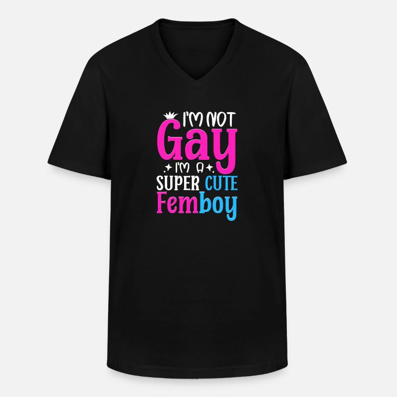 Crossdressing - Männer-T-Shirt mit V-Ausschnitt - Schwarz