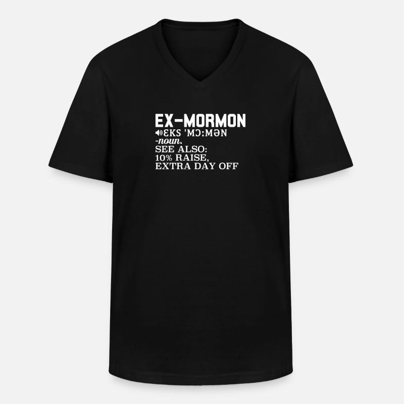 Postmormonen-Exmo - Männer-T-Shirt mit V-Ausschnitt - Schwarz