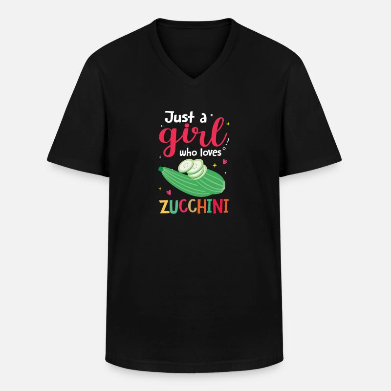 Zucchini - Männer-T-Shirt mit V-Ausschnitt - Schwarz