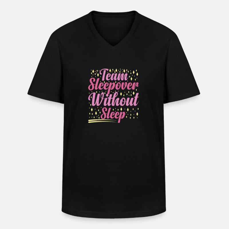 Team Sleepover Without Sleep 2 - Männer-T-Shirt mit V-Ausschnitt - Schwarz