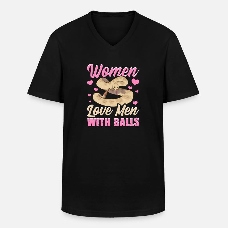 Kugelpython Schlange - Männer-T-Shirt mit V-Ausschnitt - Schwarz
