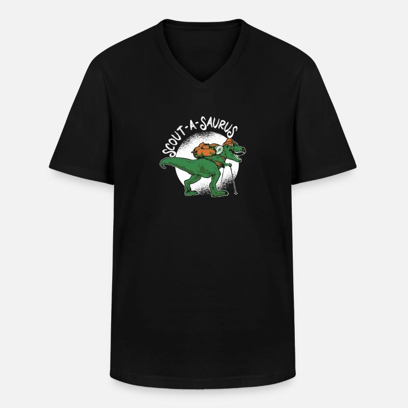 Pfadfinder Dinosaurier - Männer-T-Shirt mit V-Ausschnitt - Schwarz