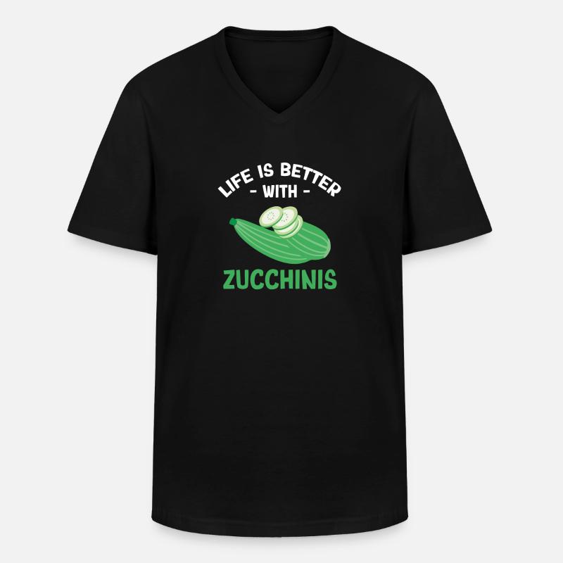 Zucchini - Männer-T-Shirt mit V-Ausschnitt - Schwarz