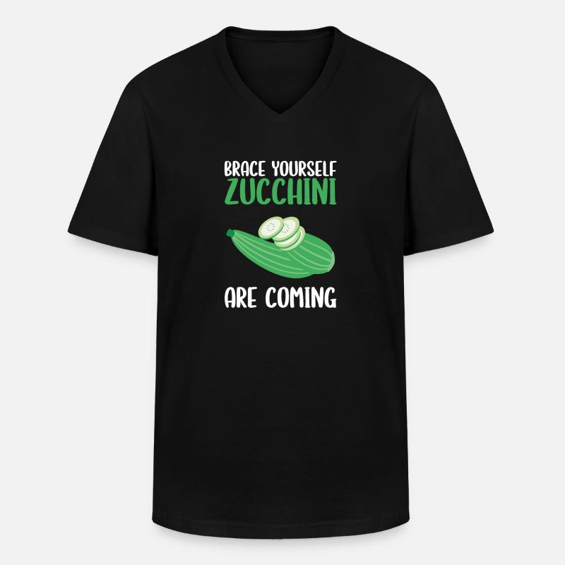 Zucchini - Männer-T-Shirt mit V-Ausschnitt - Schwarz