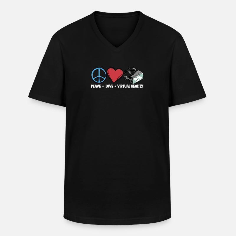 Virtual Reality VR Geschenk - Männer-T-Shirt mit V-Ausschnitt - Schwarz