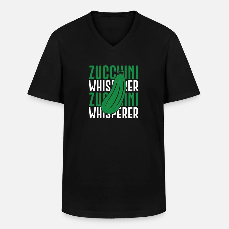 Zucchini - Männer-T-Shirt mit V-Ausschnitt - Schwarz