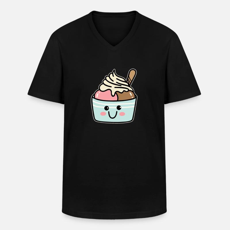 Froyo - Männer-T-Shirt mit V-Ausschnitt - Schwarz
