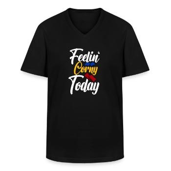 Lustiges Cornhole Corn Hole - Männer-T-Shirt mit V-Ausschnitt - Schwarz - Vorne - AI Model Male 178 dark (178cm)