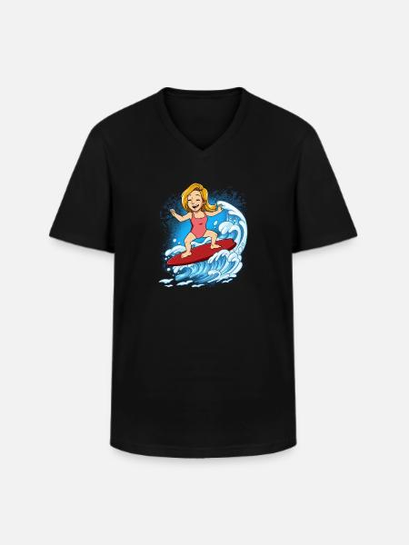 Wave surfers Surfers Surfers - Men's V-Neck T-Shirt - black