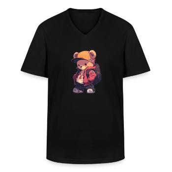 Bär Bären Braunbär Bären Baby Bär - Männer-T-Shirt mit V-Ausschnitt - Schwarz - Vorne - AI Model Male 178 dark (178cm)