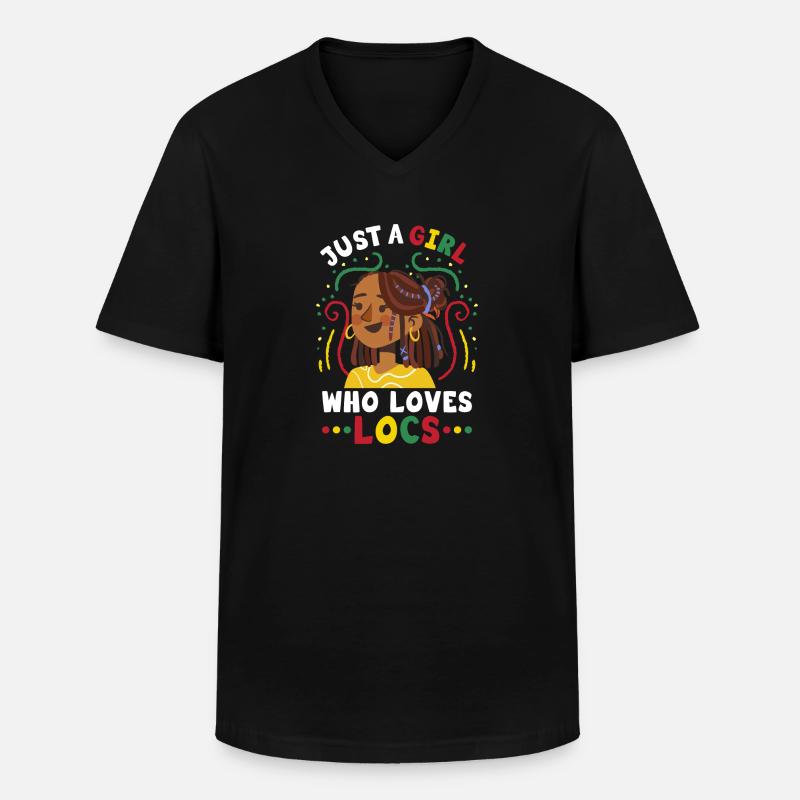 Dreadlocks Rasta Rastafari - Männer-T-Shirt mit V-Ausschnitt - Schwarz